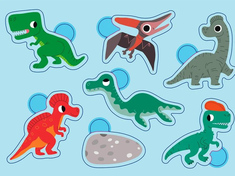 Pochette de 100 gommettes - Dinosaures - Auzou