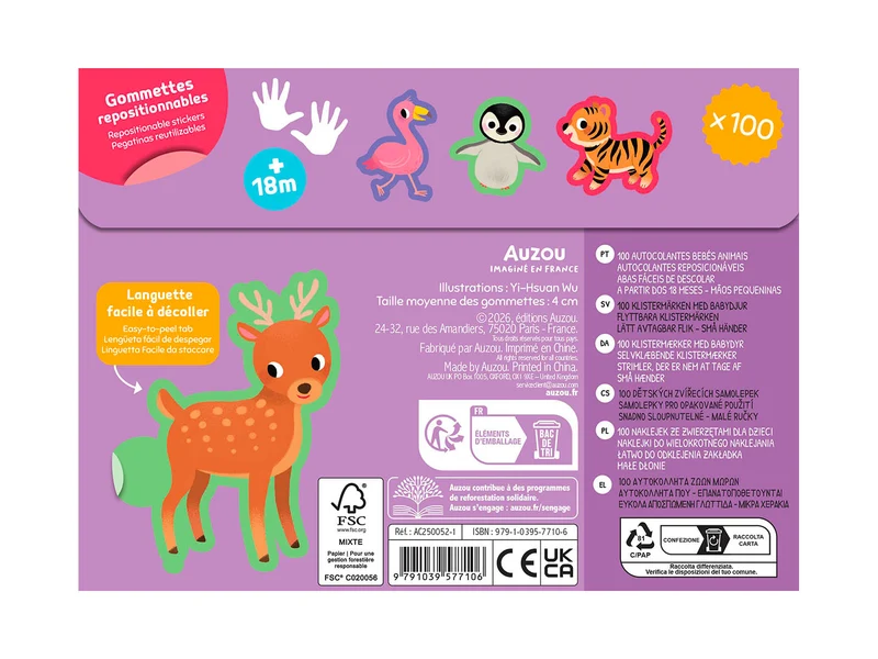 100 Gommettes Bebe Animaux - Auzou