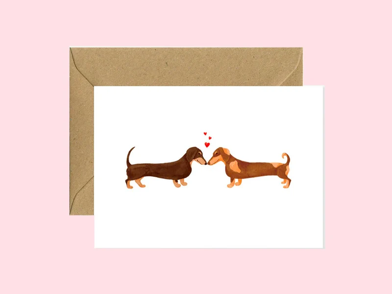 Carte de voeux Teckel Lovers - ATWS