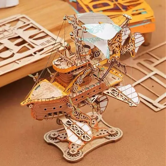 Puzzle 3D Bois – Vaisseau Steampunk Victorien