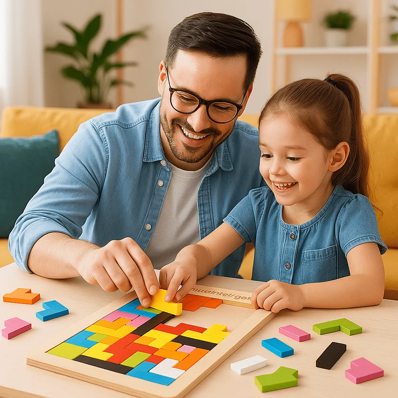 CASSE TETE EN BOIS – Tangram Rectangle