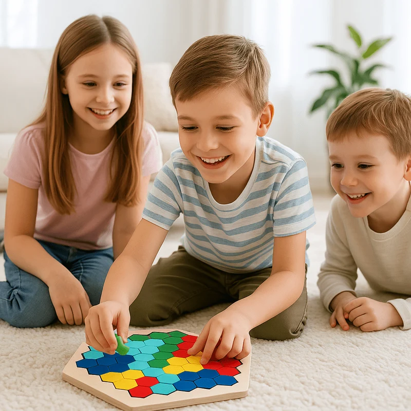 CASSE TETE EN BOIS – Tangram Hexagonal