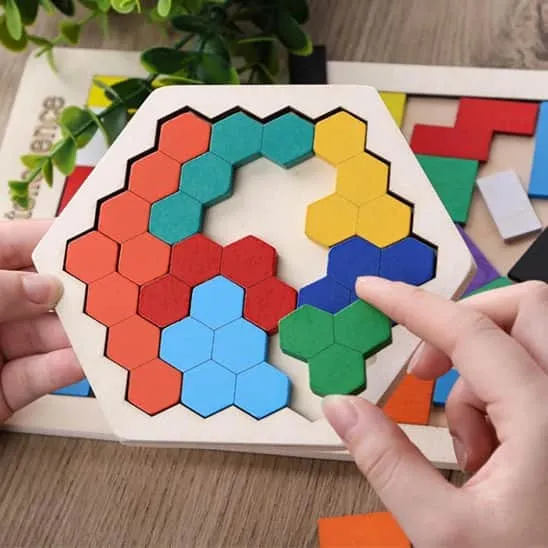 CASSE TETE EN BOIS – Tangram Hexagonal