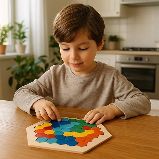 CASSE TETE EN BOIS – Tangram Hexagonal