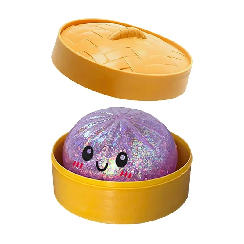 Squishy Dumpling Pailleté – Jouet Sensoriel Anti-Stress (6 modèles surprise)