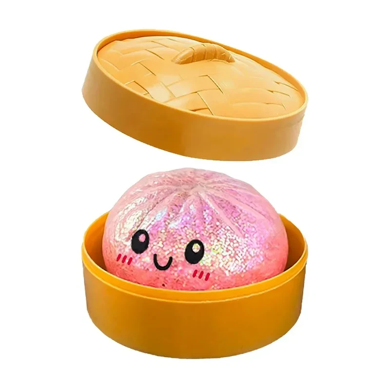 Squishy Dumpling Pailleté – Jouet Sensoriel Anti-Stress (6 modèles surprise)