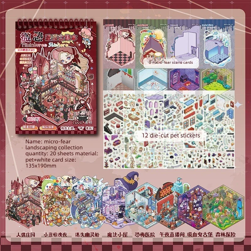 Stickers 3D Scènes Kawaii – 40 Autocollants DIY Scrapbooking
