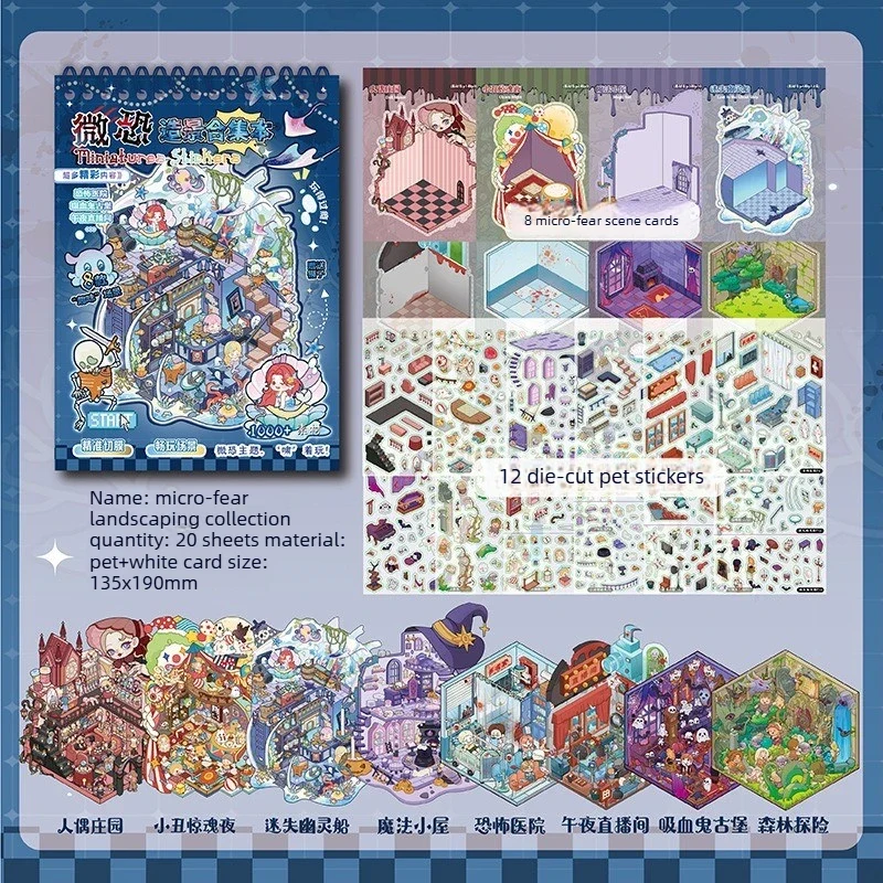 Stickers 3D Scènes Kawaii – 40 Autocollants DIY Scrapbooking