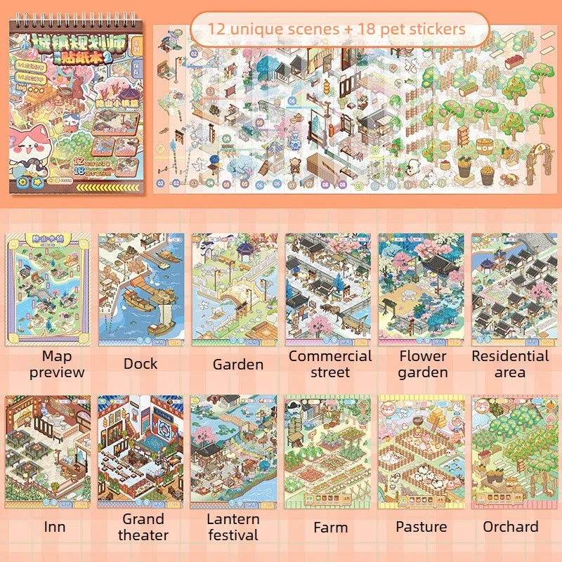 Stickers 3D Scènes Kawaii – 40 Autocollants DIY Scrapbooking