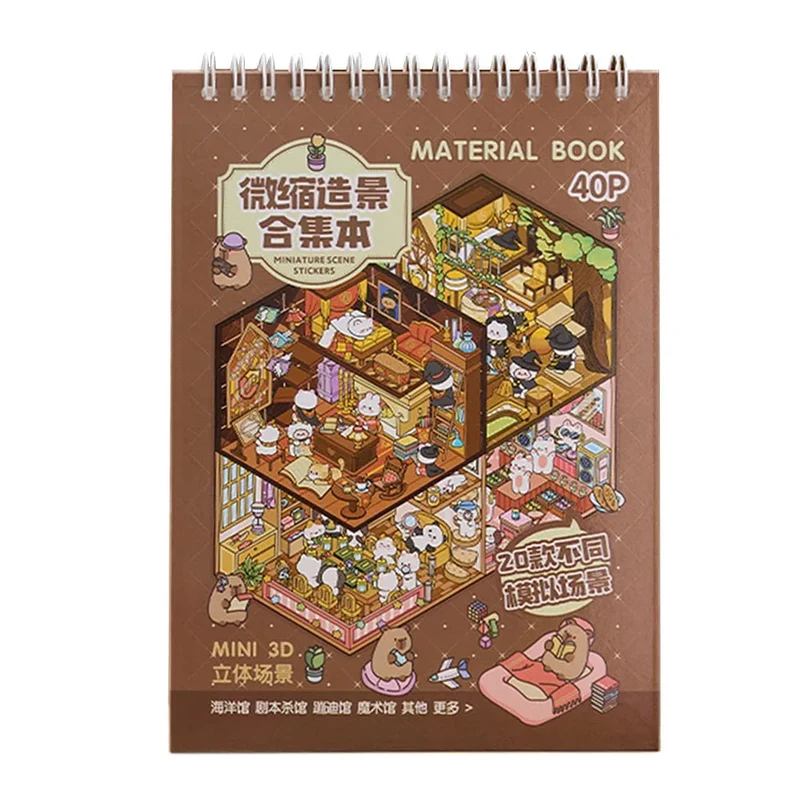 Livre d’autocollants 3D Scène Cabane – Crée ton univers miniature