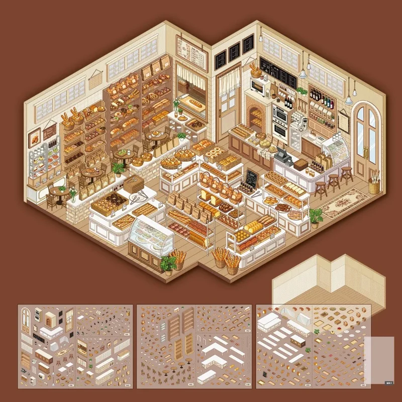 Livre d’autocollants 3D Scène Cabane – Crée ton univers miniature