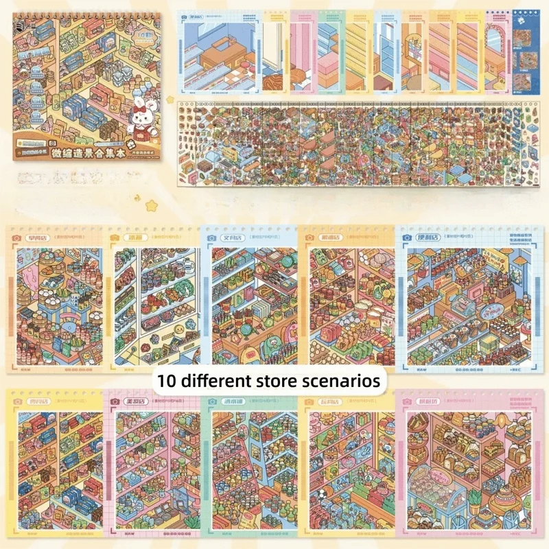 Livre d’autocollants 3D Scène Cabane – Crée ton univers miniature