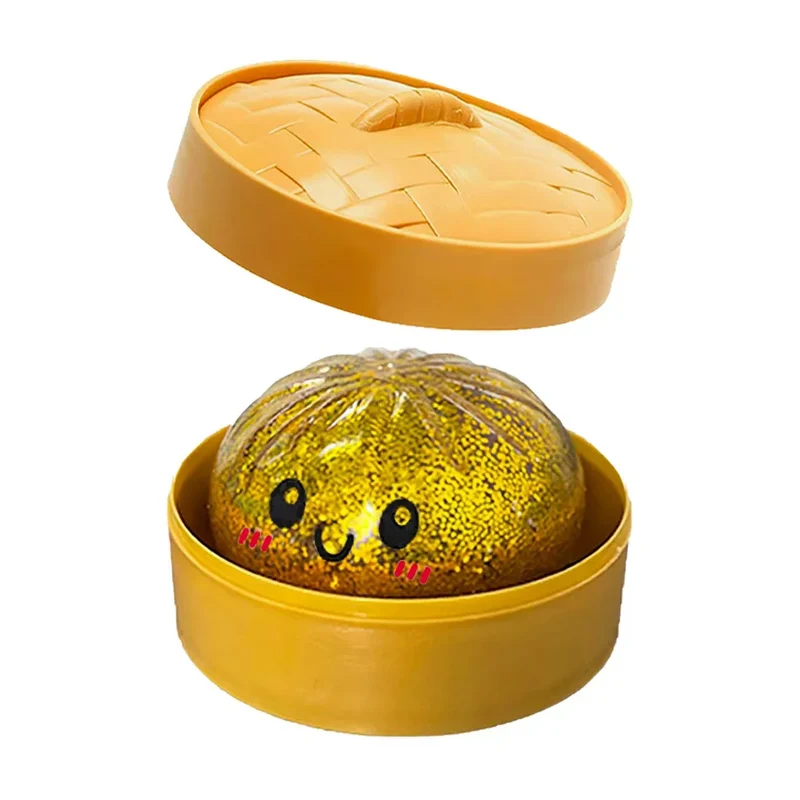 Blind Box Squishy Ravioli Pailleté – 6 Modèles Surprise Anti-Stress avec Boîte
