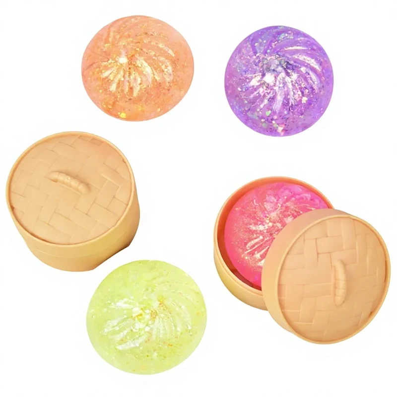 Squishy Mini Bun Kawaii Pailleté Doré – Jouet Anti-Stress à Rebond Lent