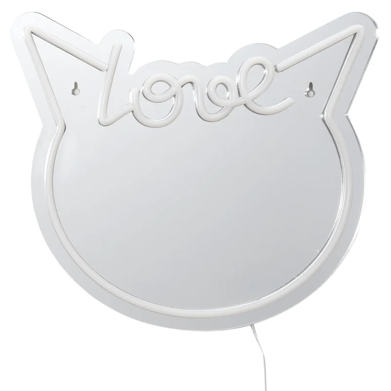 MIROIR LED EFFET NEON CHAT KAWAII