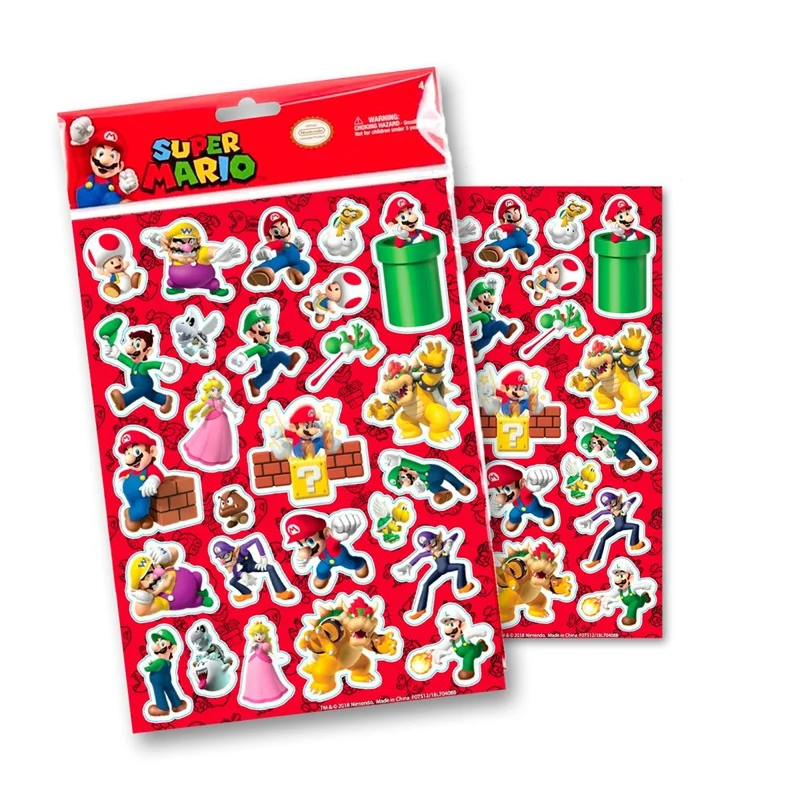 Super Mario Raised Sticker Sheet, 1 Count