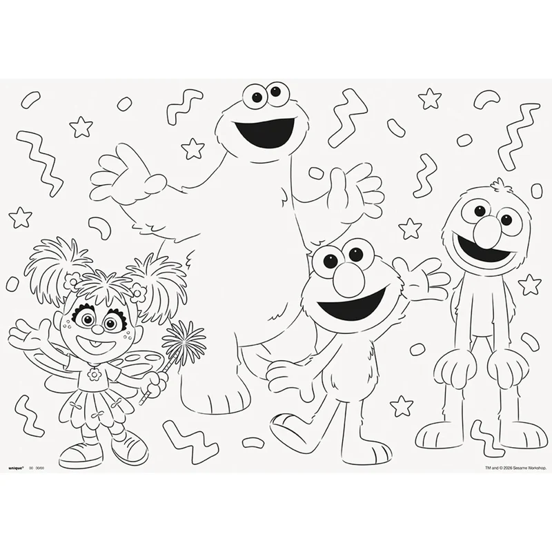 Sesame Street Birthday Party Colouring Placemats, 6 Count