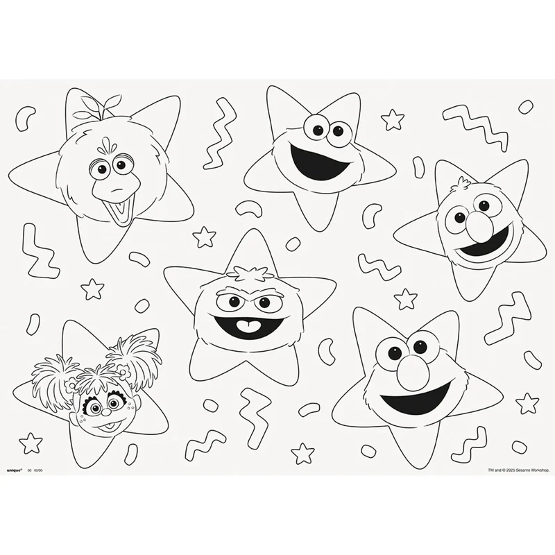 Sesame Street Birthday Party Colouring Placemats, 6 Count