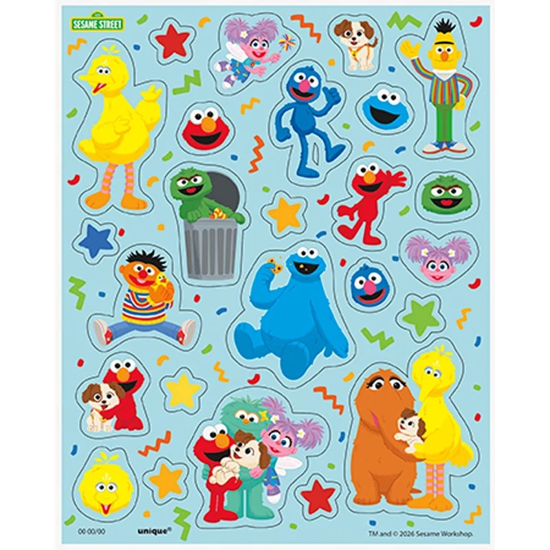 Sesame Street Birthday Party Sticker Sheets, 4 Count