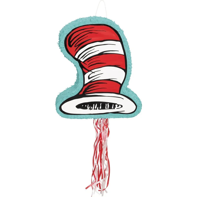 Cat In the Hat Birthday Party Pull Piñata, 1 Count