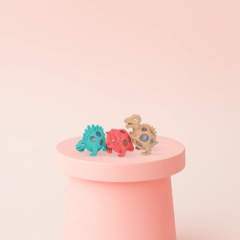 Squishy Dino with Beads Soft Stress Relief Toy