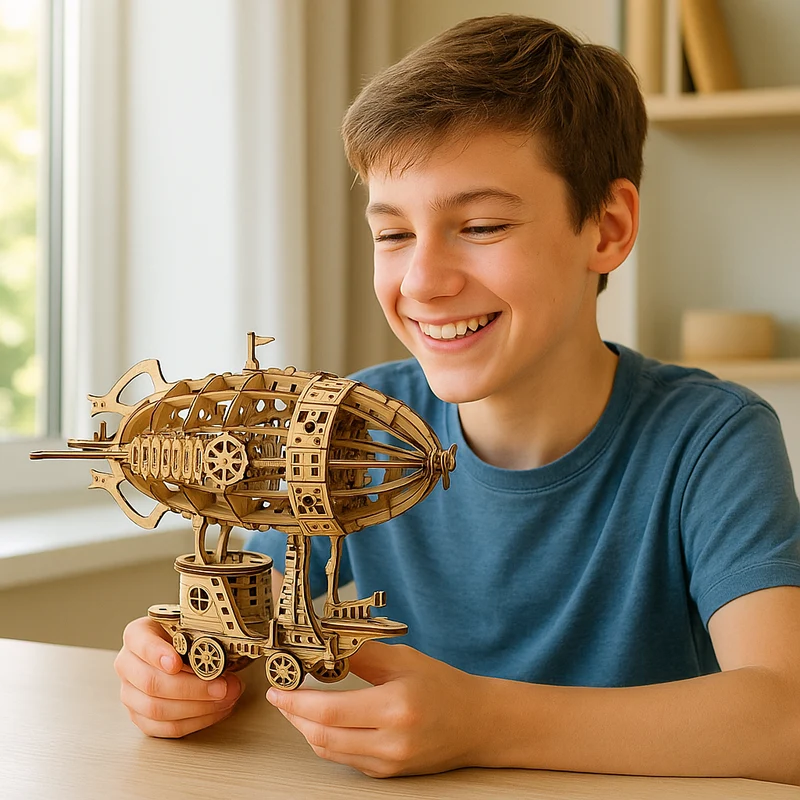 Puzzle 3D Bois – Ballon Dirigeable Zeppelin