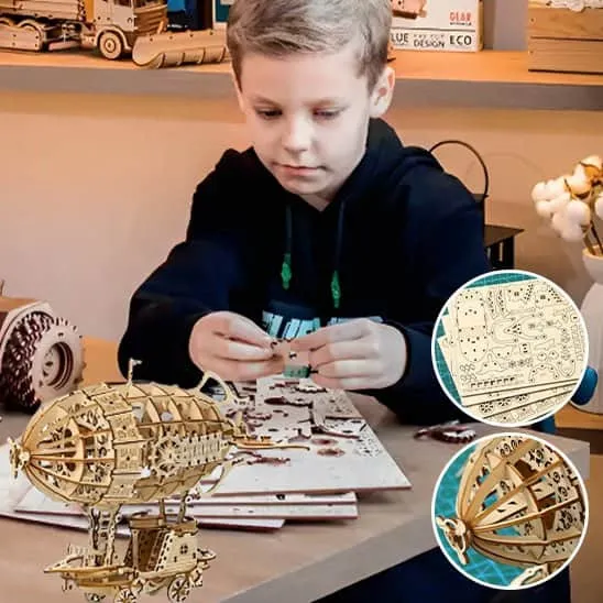 Puzzle 3D Bois – Ballon Dirigeable Zeppelin
