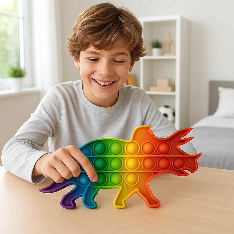 Pop It Dinosaure Rainbow – Fidget Anti-Stress