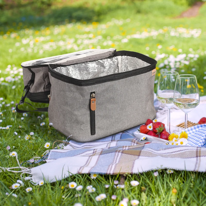 LUNCH BAG FRAICHEUR GRIS ZIPPE 10L