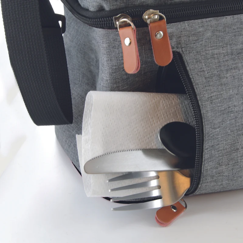 LUNCH BAG FRAICHEUR GRIS ZIPPE 10L