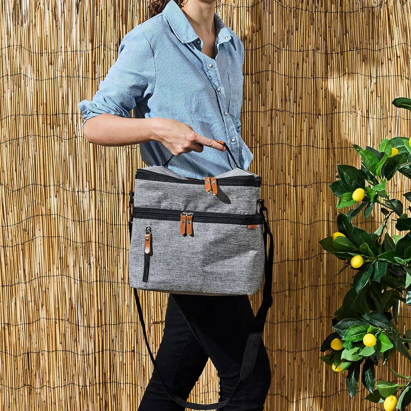 LUNCH BAG FRAICHEUR GRIS ZIPPE 10L