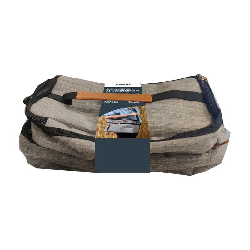 LUNCH BAG FRAICHEUR GRIS ZIPPE 10L