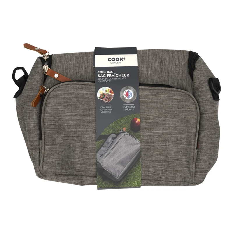LUNCH BAG FRAICHEUR GRIS ZIPPE 5L