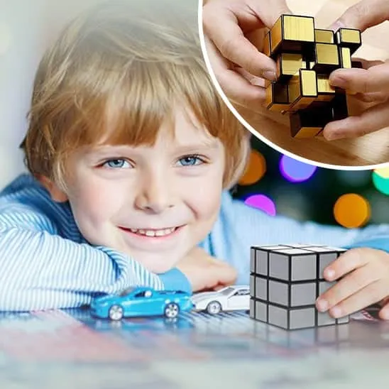 CASSE TETE – Cube 3x3 Miroir Or et Argent