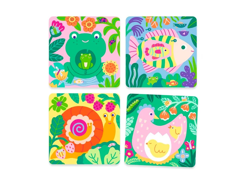 Coloriages magiques - Coucou caché maman-bébé du jardin - Djeco