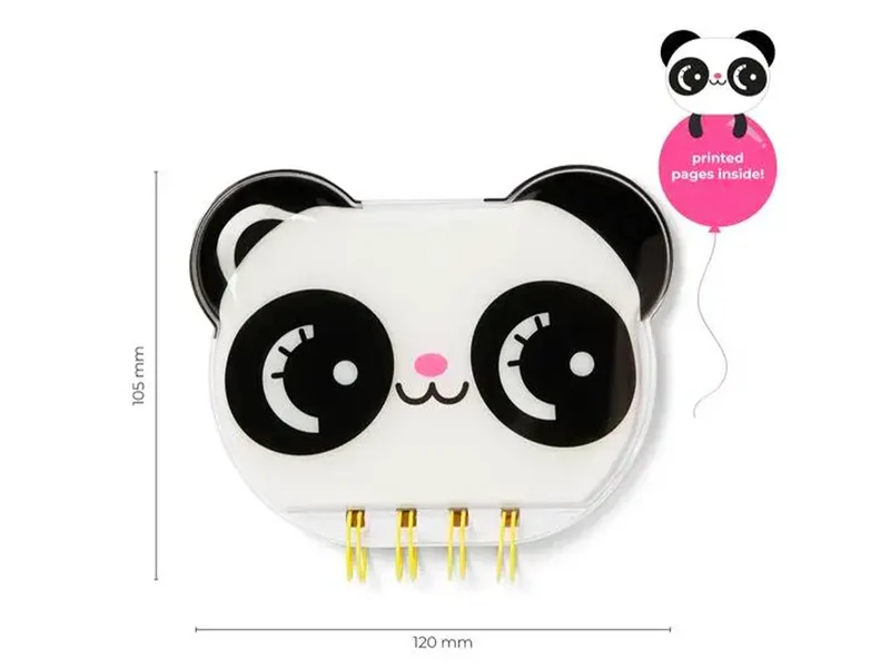 Carnet A6 en gelée kawaii à spirales pour enfant - Panda - Pango