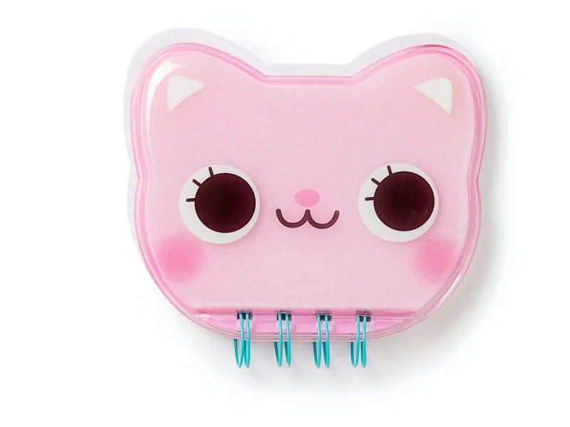 Carnet A6 en gelée à spirales pour enfant - Chat - Pango