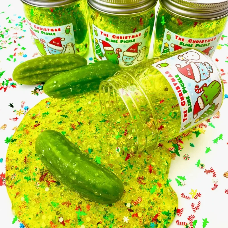 The Christmas Pickle Clear Slime by Kawaii Slime