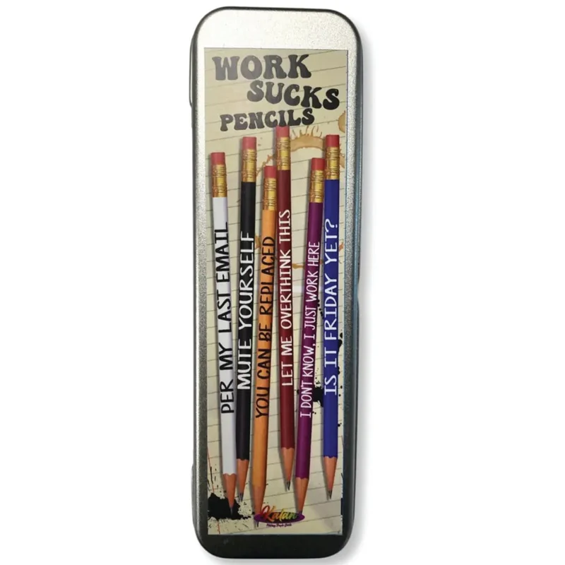 Work Sucks Pencils set of 6 in a Tin-