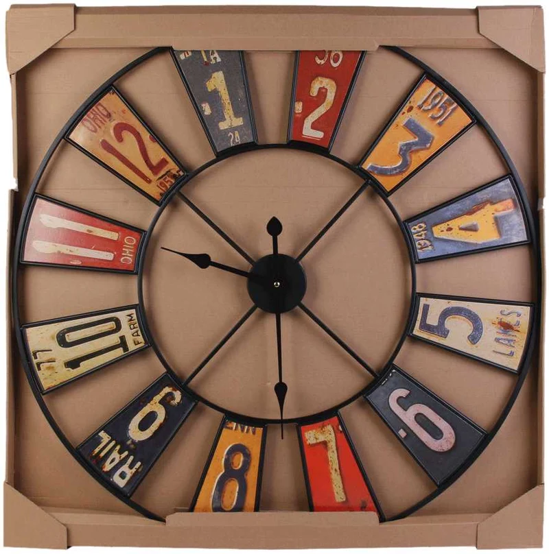 HORLOGE RECYCLERIE 80CM A PILE