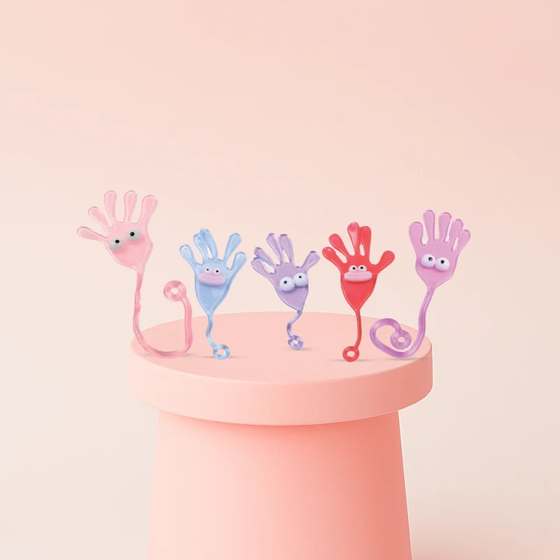 Sticky Palm with Yoyo and Emoji Face Stretchy Hand Slap Toy