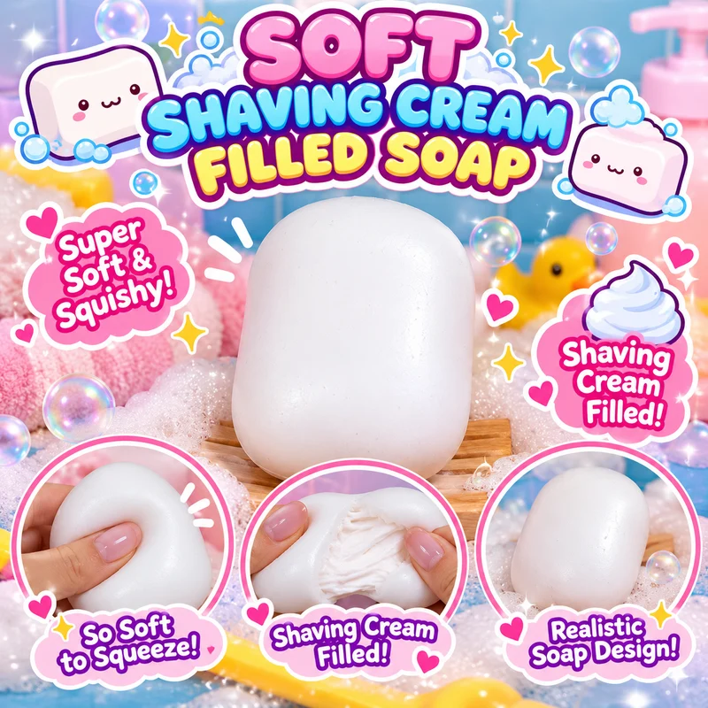 Soft Soap Shaving Cream Filled Squishy