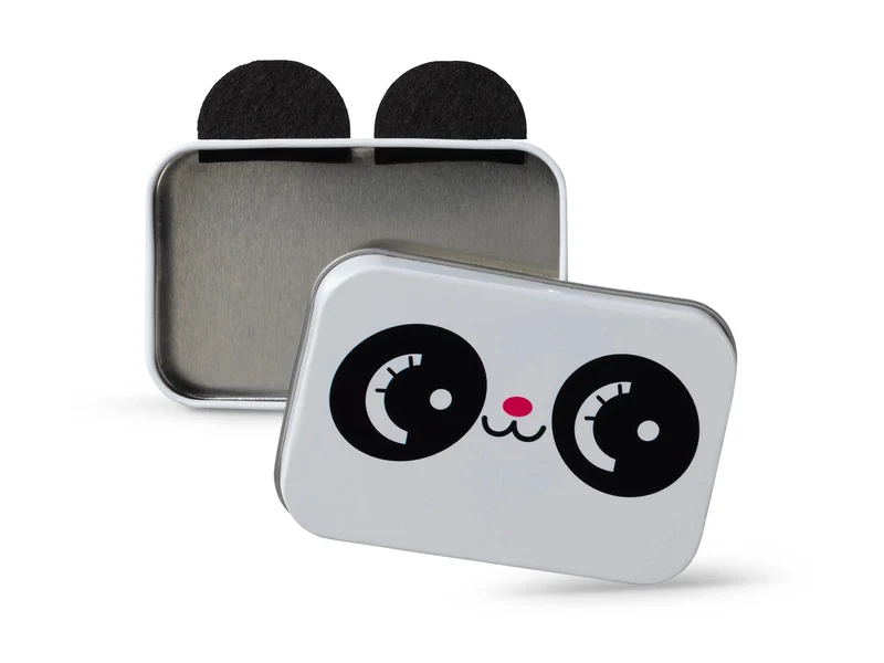 Boîte à souvenirs en métal et feutrine - Panda