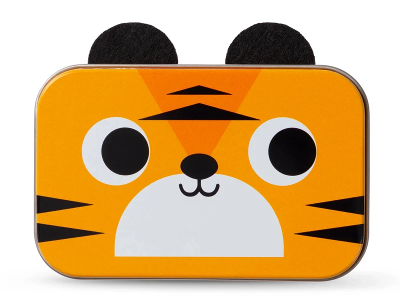 Boîte à souvenirs en métal et feutrine - Tigre
