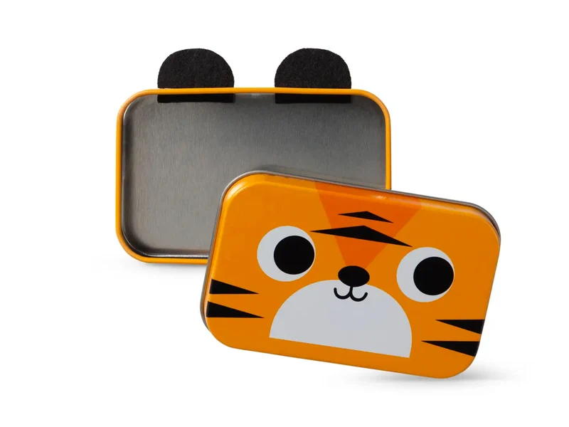 Boîte à souvenirs en métal et feutrine - Tigre