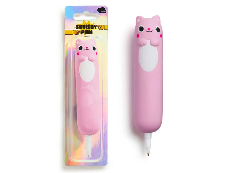 Stylo squishy Chat rose - Jouet anti-stress
