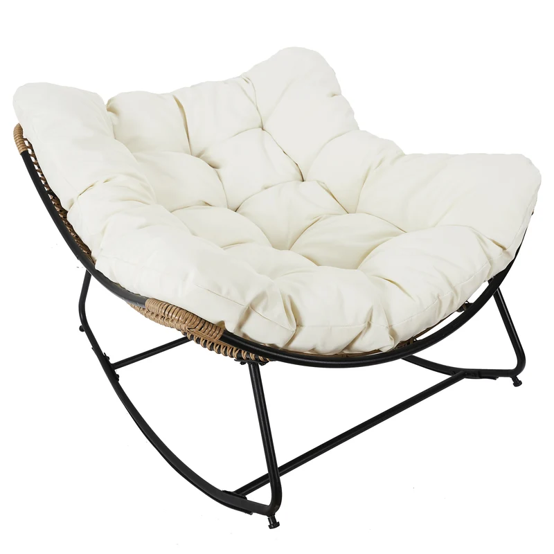 FAUTEUIL A BASCULE TULUM COUSSIN BEIGE