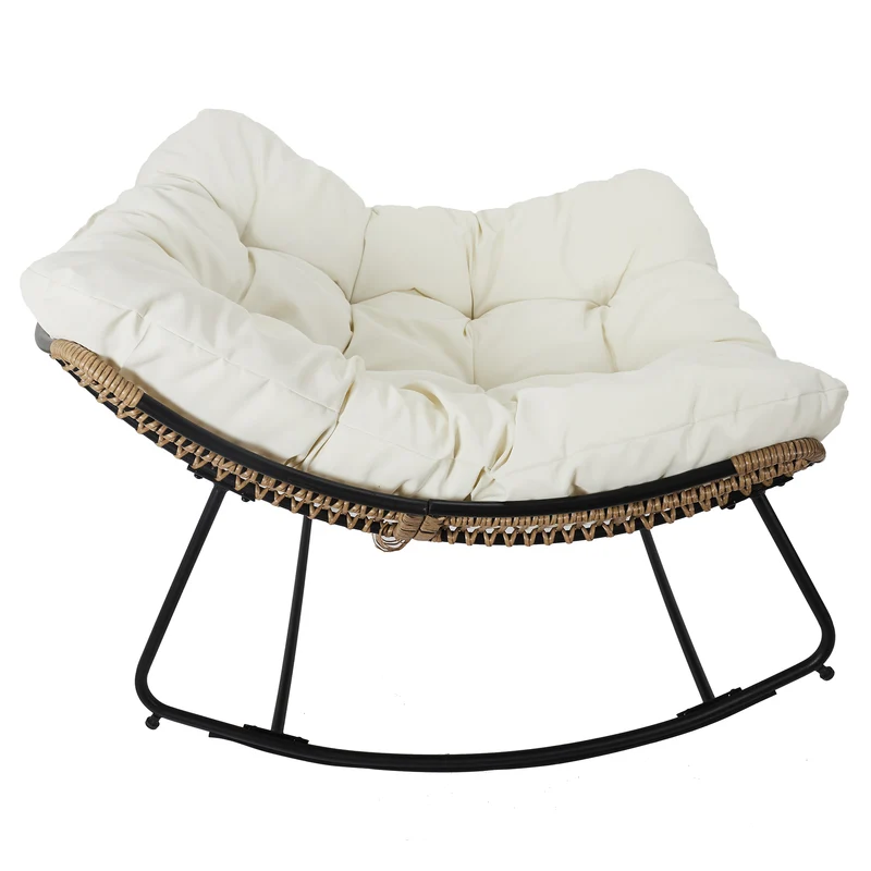 FAUTEUIL A BASCULE TULUM COUSSIN BEIGE