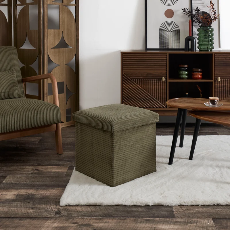 COFFRE POUF PLIABLE COTELE SCOTT VERT