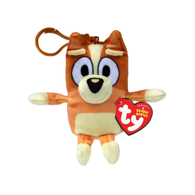 TY Floppy Plush with Clip, Bingo, Bluey, 5 Inches, 1 Count
